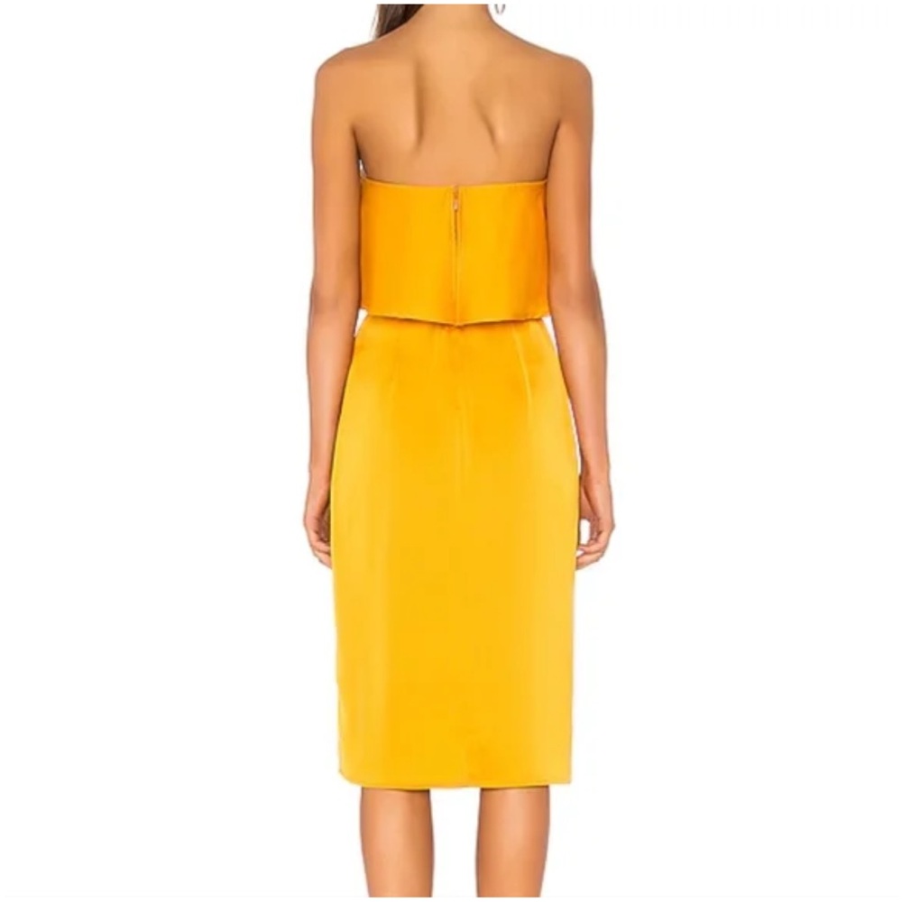 Lovers & Friends Dress Medium Violet Strapless Midi Wrap Marigold Medium - Picture 2 of 8